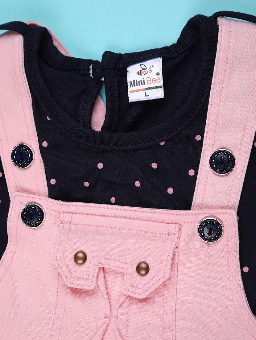 girls printed t-shirt and dungaree set - 22248628 -  Standard Image - 3