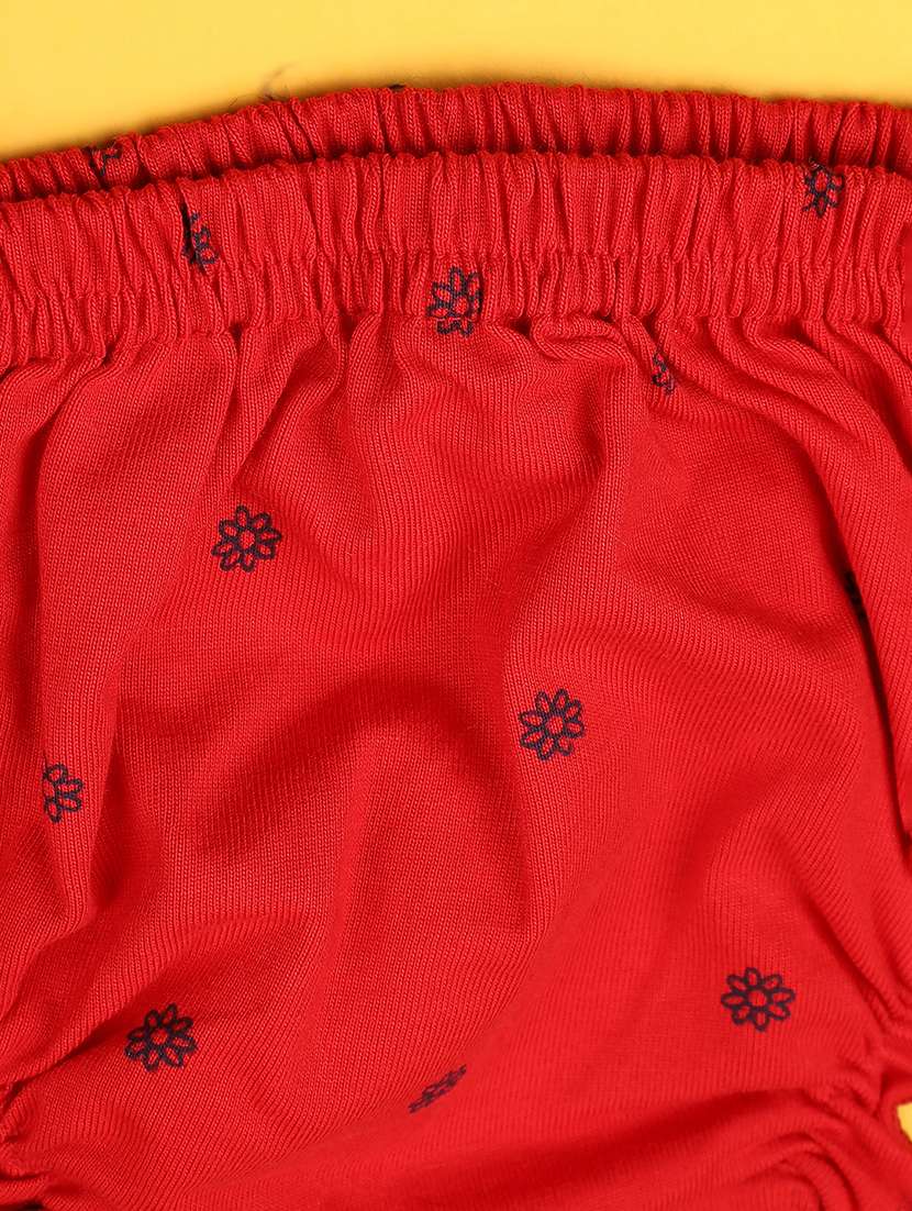 Girls Printed Puff Sleeves Dungaree Dress With Bloomer - 22248631 -  Standard Image - 3