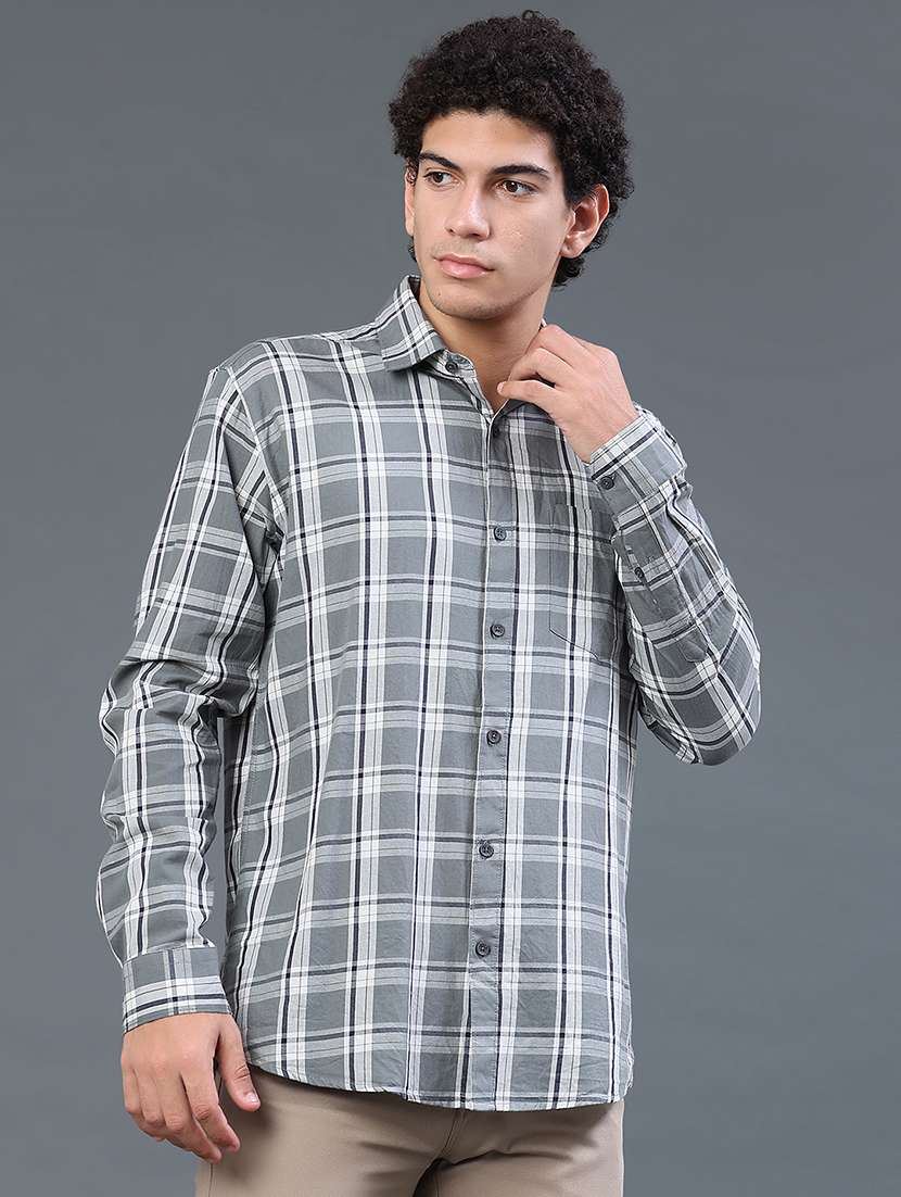 men checkered long sleeve regular fit casual shirt - 22248649 -  Standard Image - 3