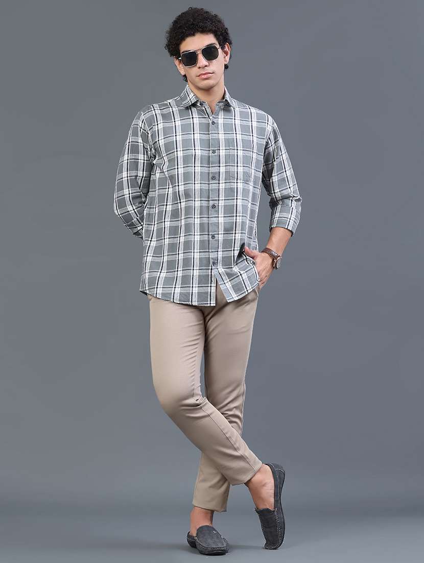 men checkered long sleeve regular fit casual shirt - 22248649 -  Standard Image - 5
