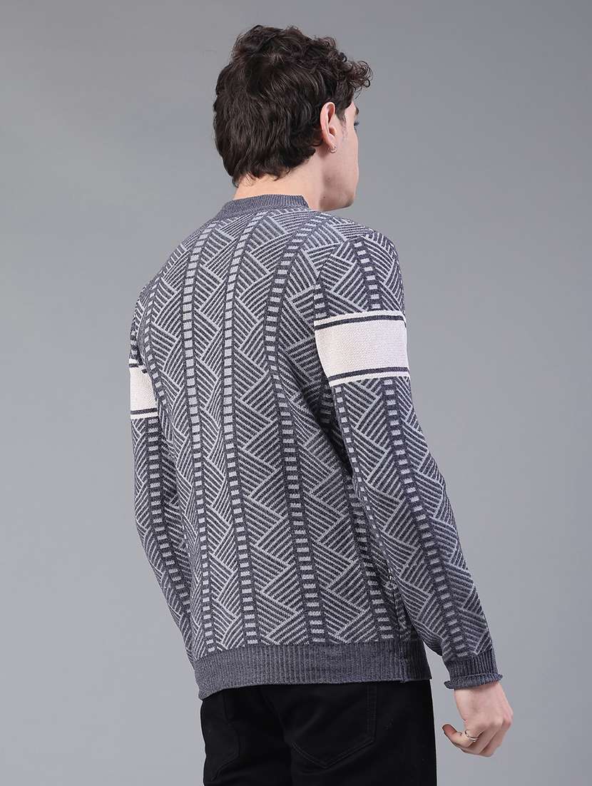 men self design long sleeve regular fit pullover  - 22248651 -  Standard Image - 3