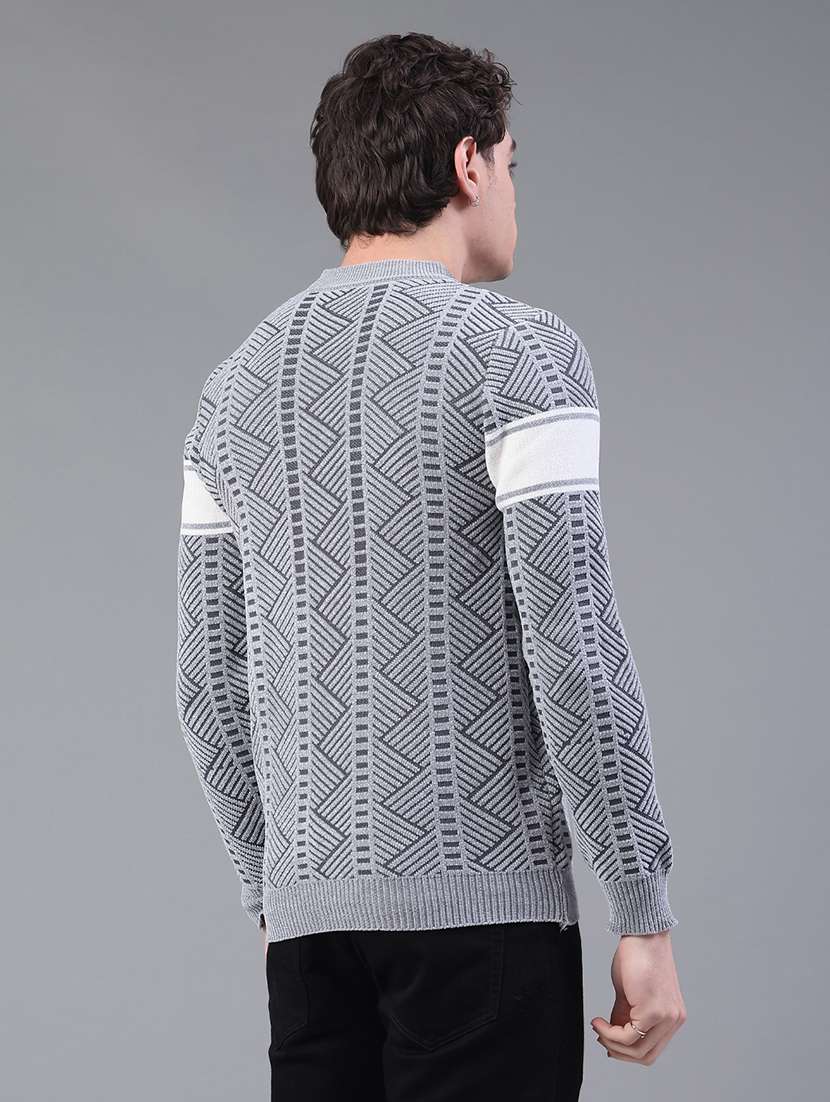 men self design long sleeve regular fit pullover  - 22248652 -  Standard Image - 3