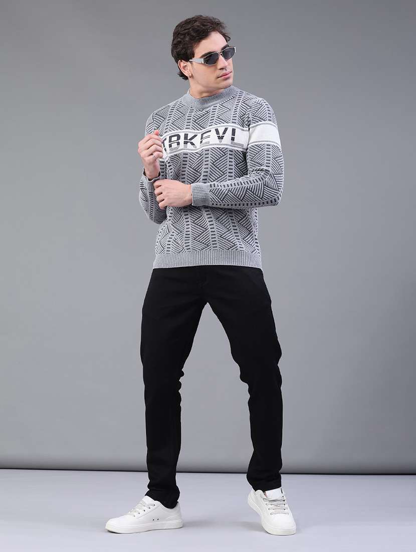 men self design long sleeve regular fit pullover  - 22248652 -  Standard Image - 5