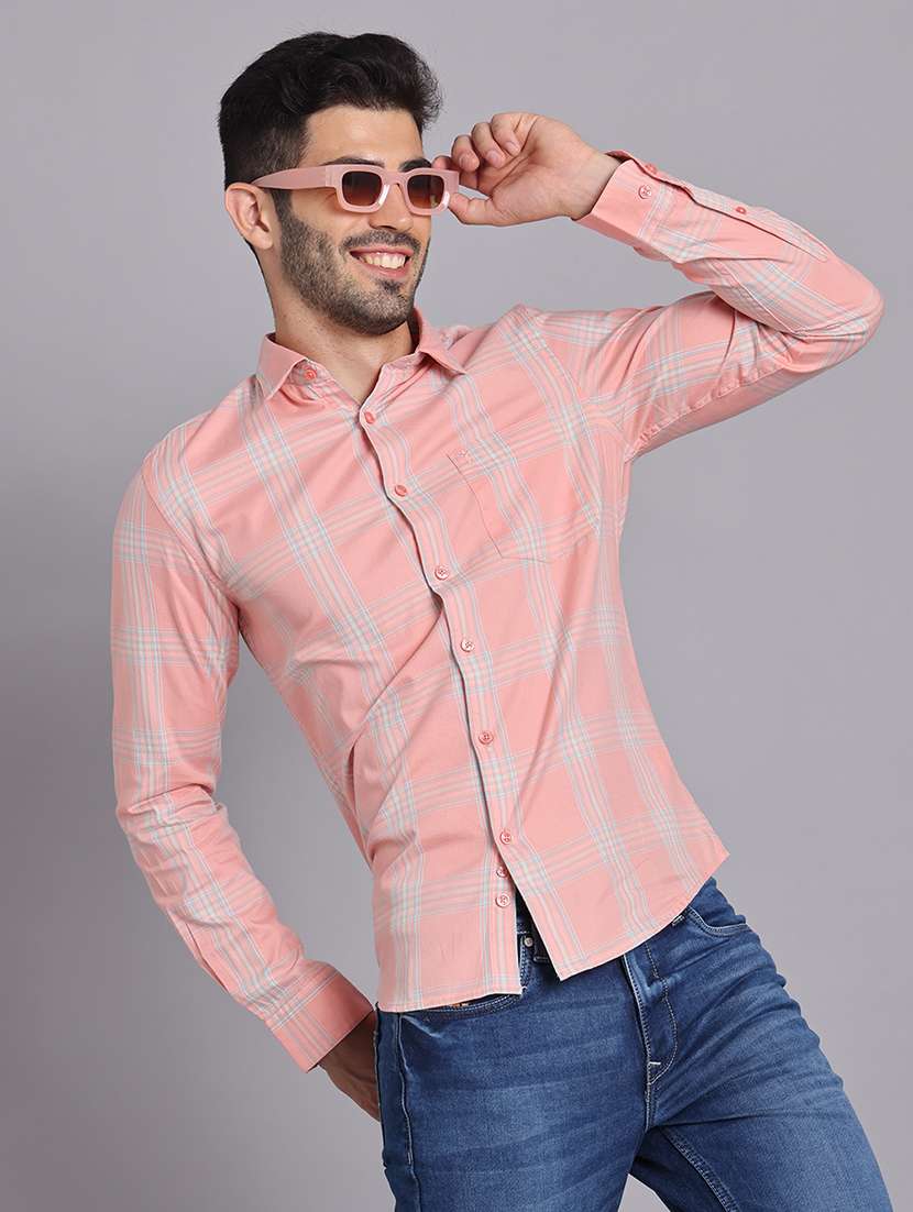 men collared long sleeve regular fit shirt