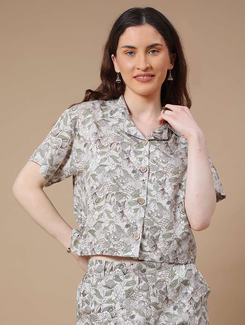 off white cotton regular shirt