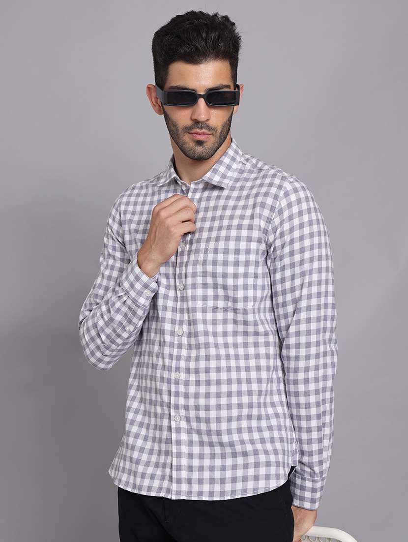men collared long sleeve regular fit shirt