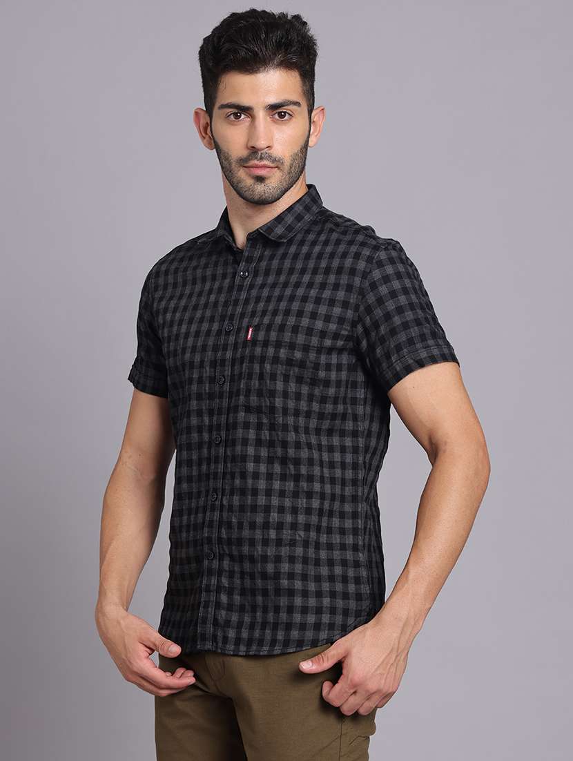 men collared short sleeve regular fit shirt - 22248888 -  Standard Image - 3