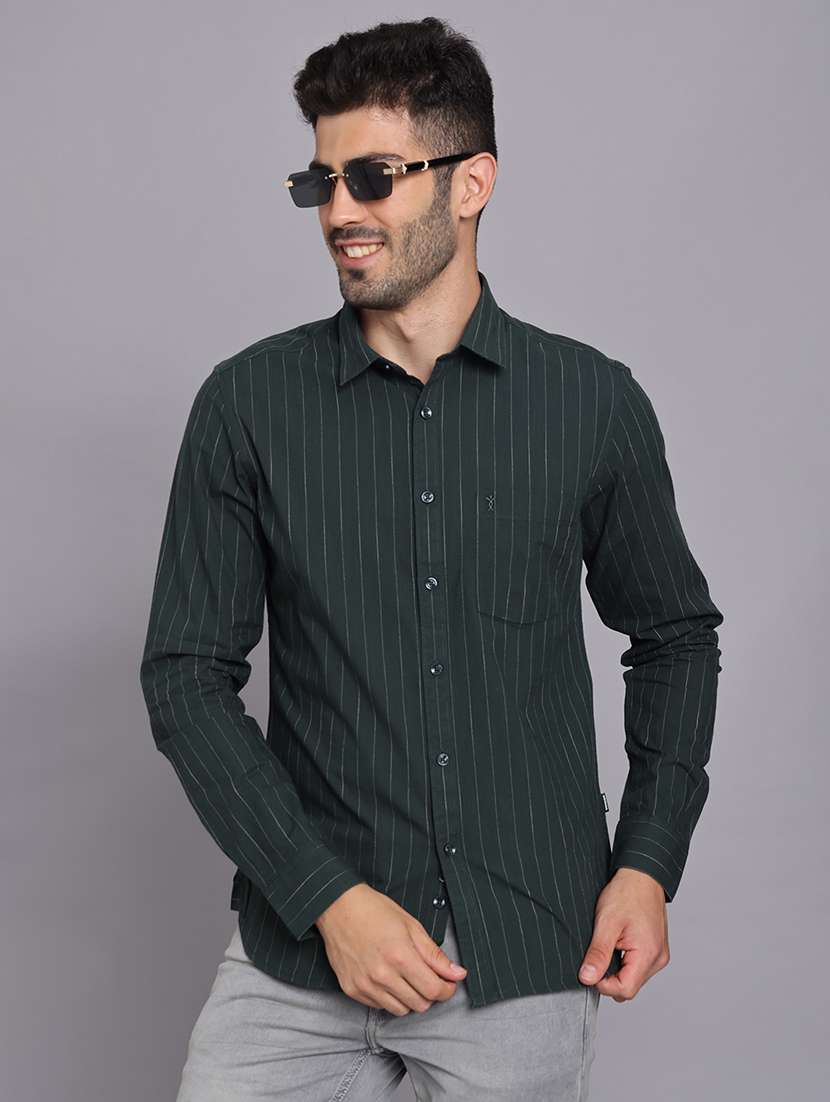 men collared long sleeve regular fit shirt