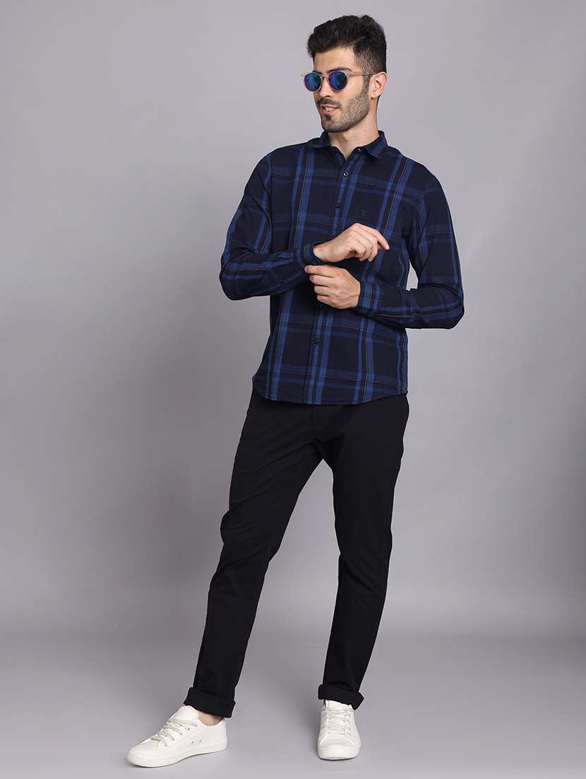 men solid mid rise slim fit trouser - 22248913 -  Standard Image - 5