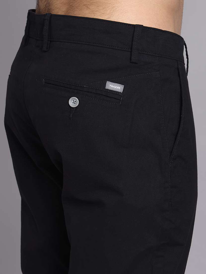 men solid mid rise slim fit trouser - 22248915 -  Standard Image - 5