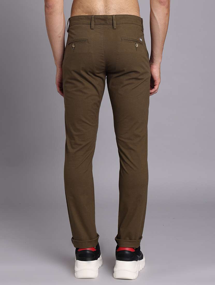 men solid mid rise slim fit trouser - 22248919 -  Standard Image - 3