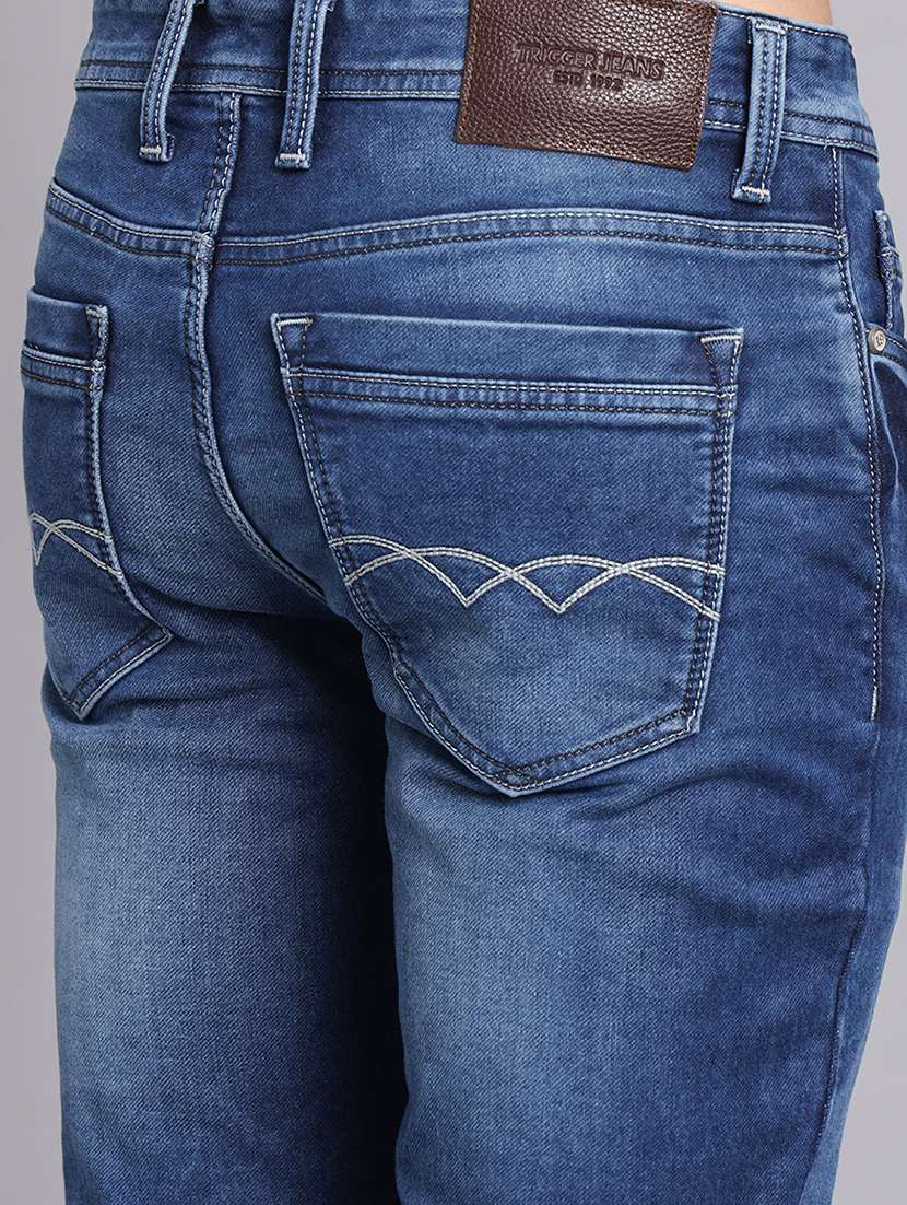 men solid mid rise slim fit jeans - 22248925 -  Standard Image - 5