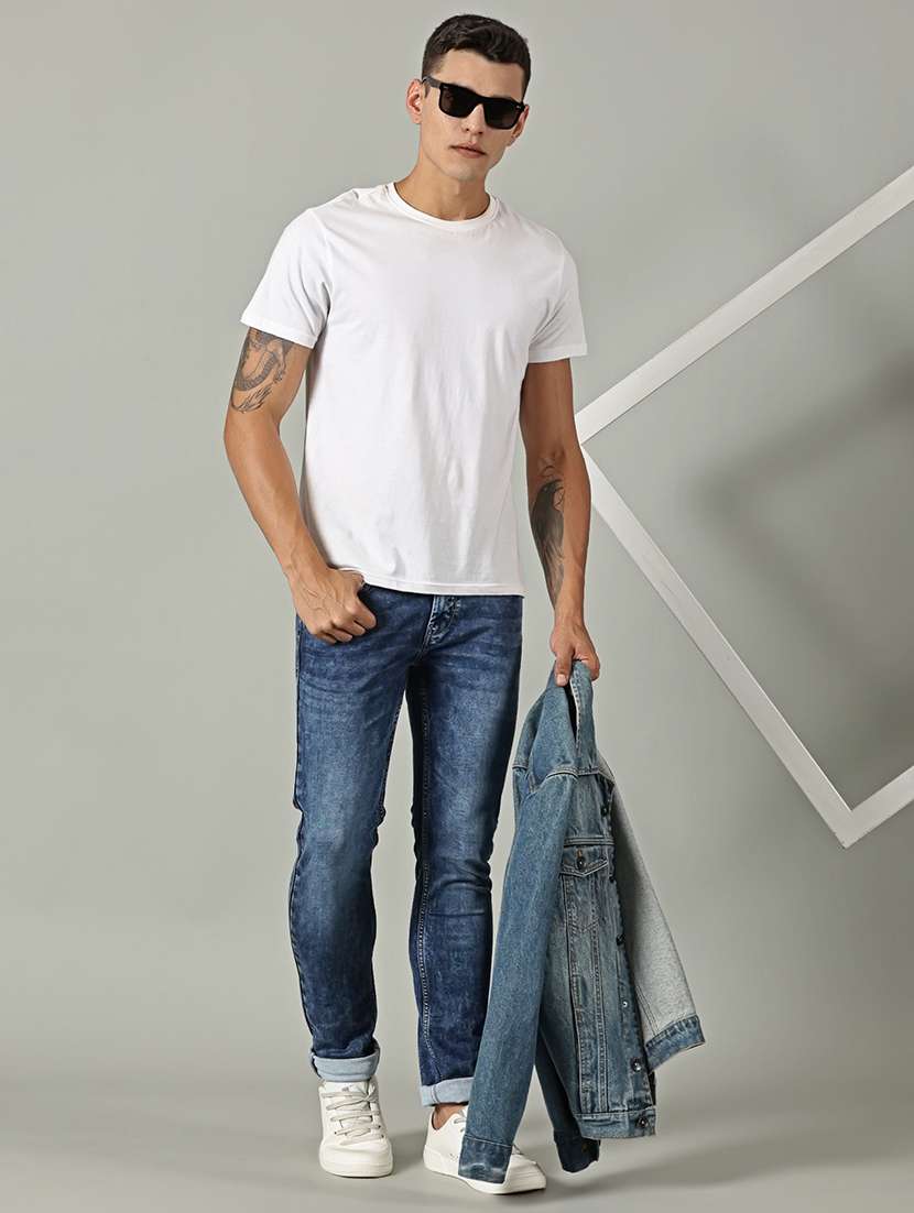 men solid mid rise slim fit jeans - 22248926 -  Standard Image - 5
