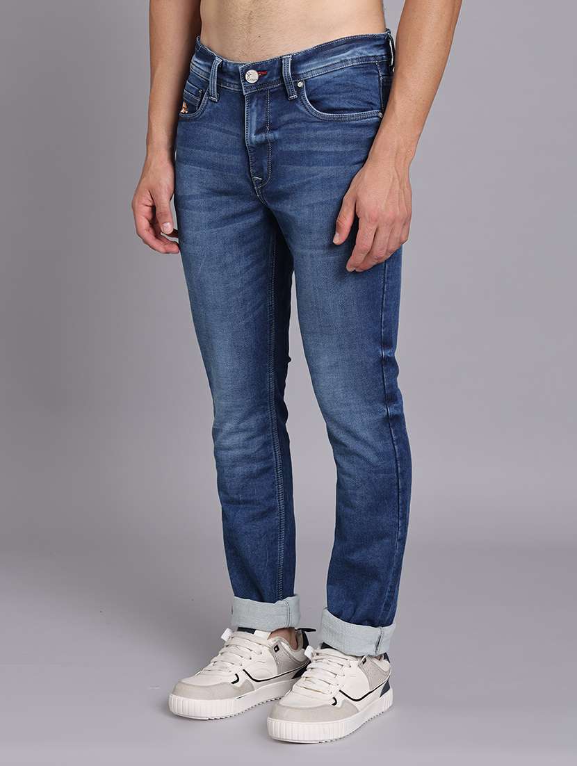 men solid mid rise slim fit jeans - 22248928 -  Standard Image - 3