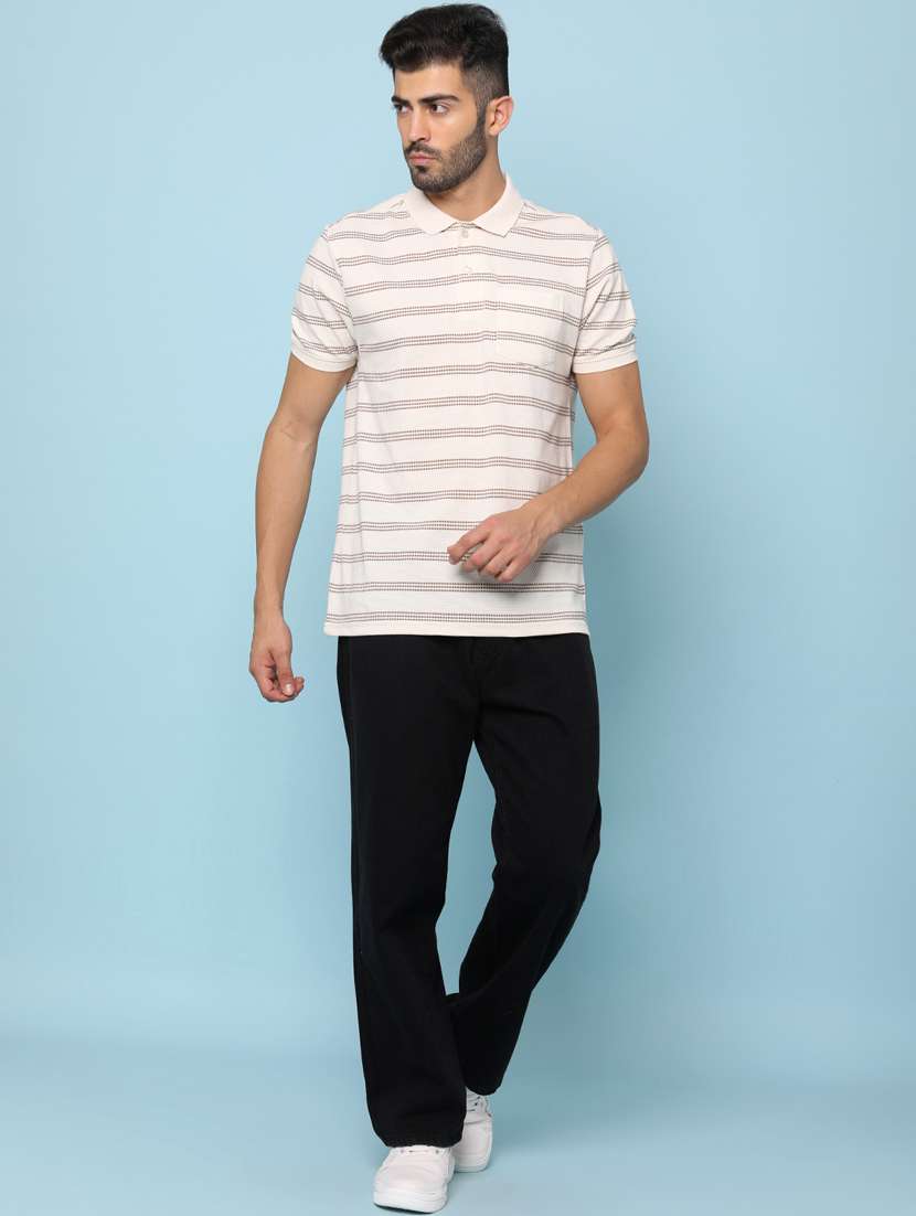 men striped short sleeve regular fit polo t-shirt - 22249184 -  Standard Image - 3