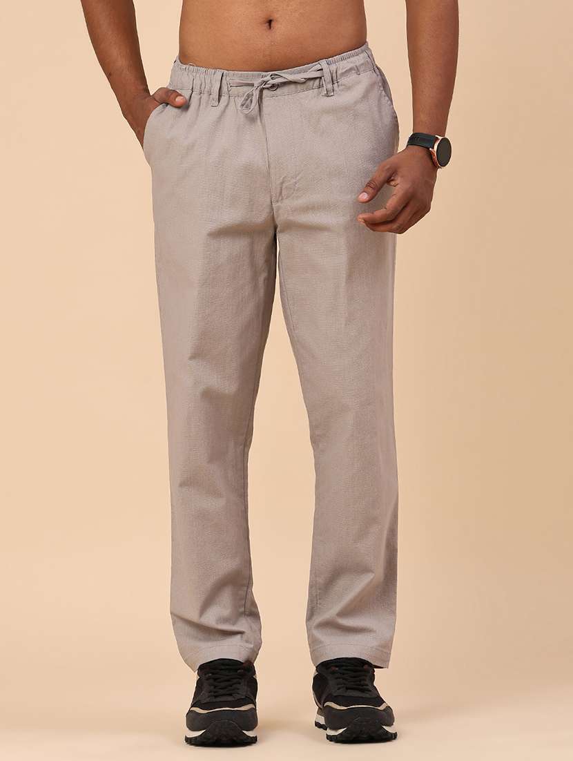 men grey cotton cargo