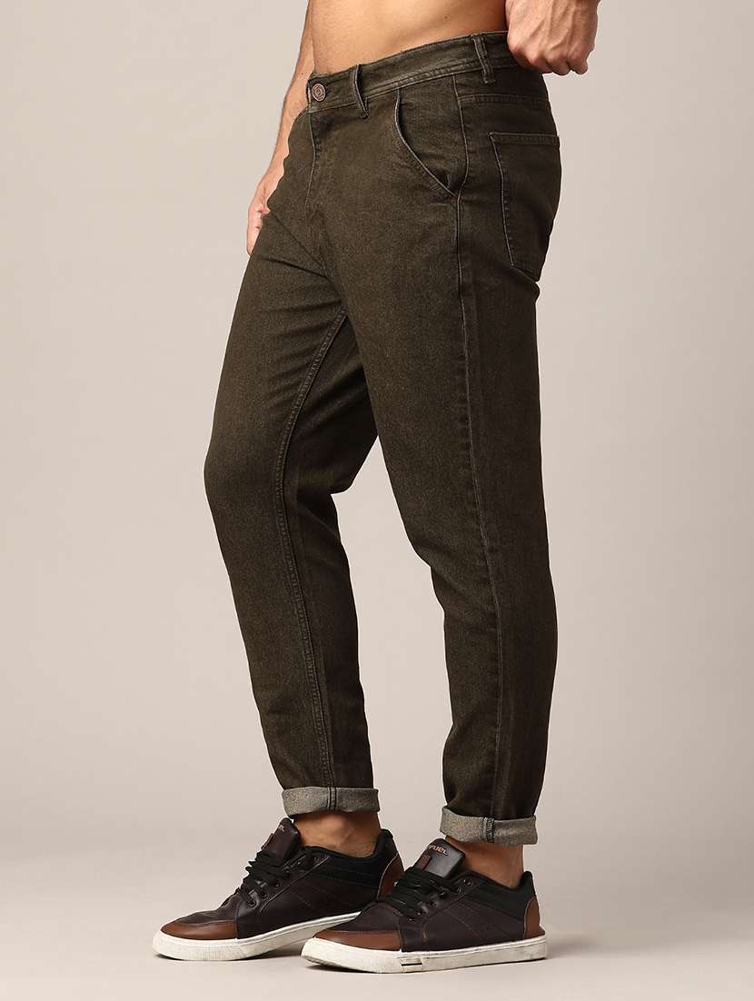 men brown cotton jean