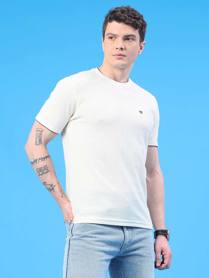 men self design short sleeve slim fit t-shirt - 22249483 -  Standard Image - 3