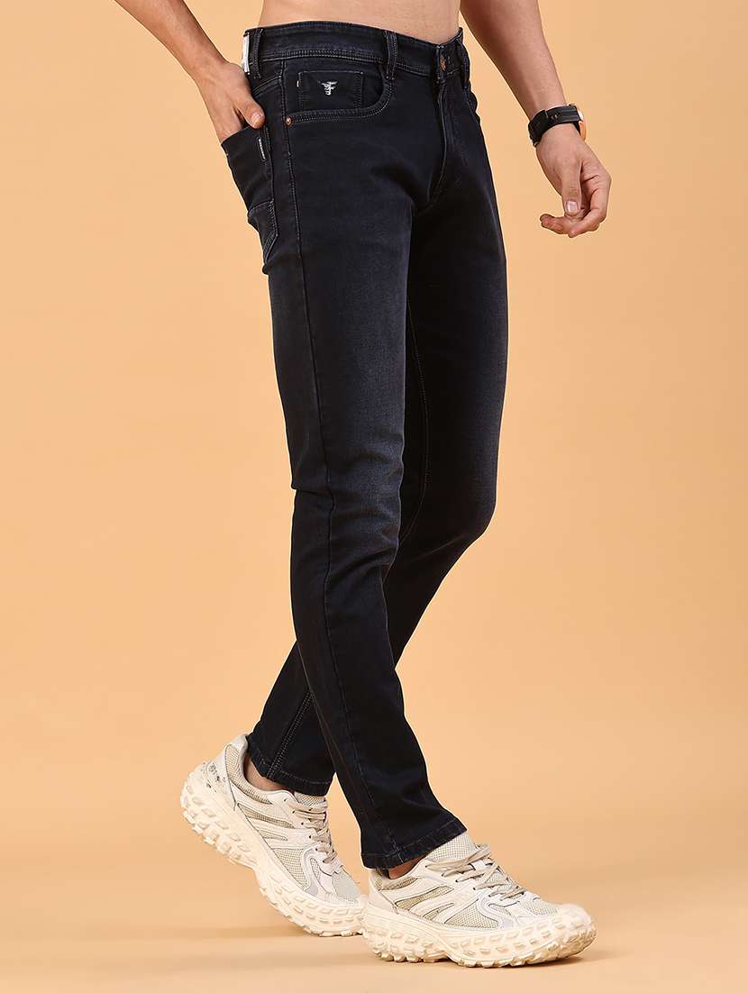 men washed mid rise full length slim fit jeans - 22249562 -  Standard Image - 3