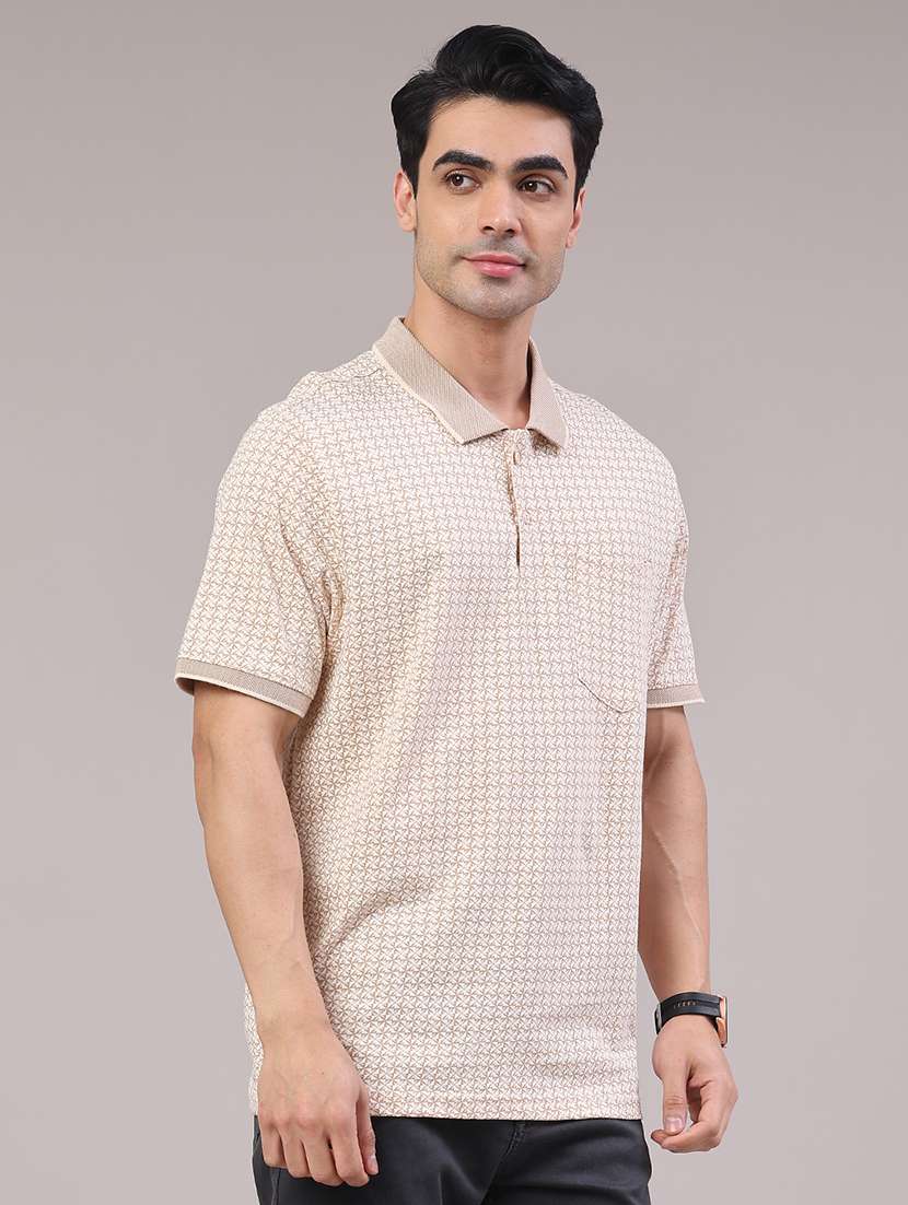 men printed short sleeve regular fit polo t-shirt - 22249610 -  Standard Image - 3