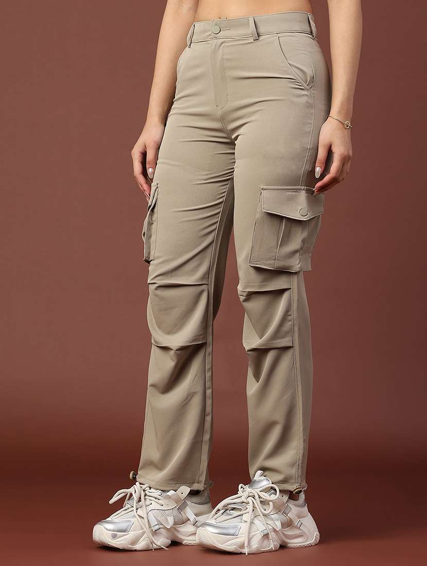 women solid mid rise cargo - 22249615 -  Standard Image - 3