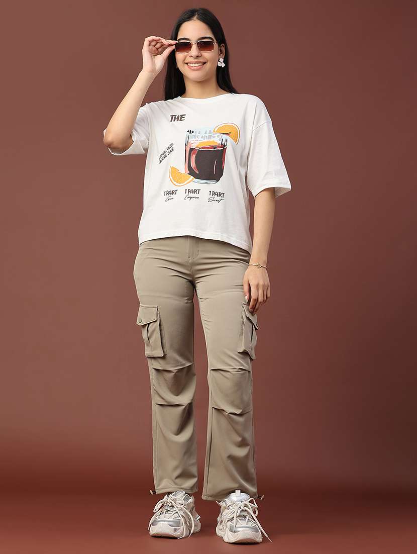 women solid mid rise cargo - 22249615 -  Standard Image - 5