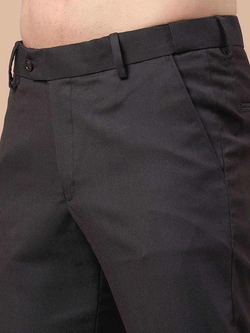 men solid mid rise flat front formal trouser - 22249823 -  Standard Image - 5