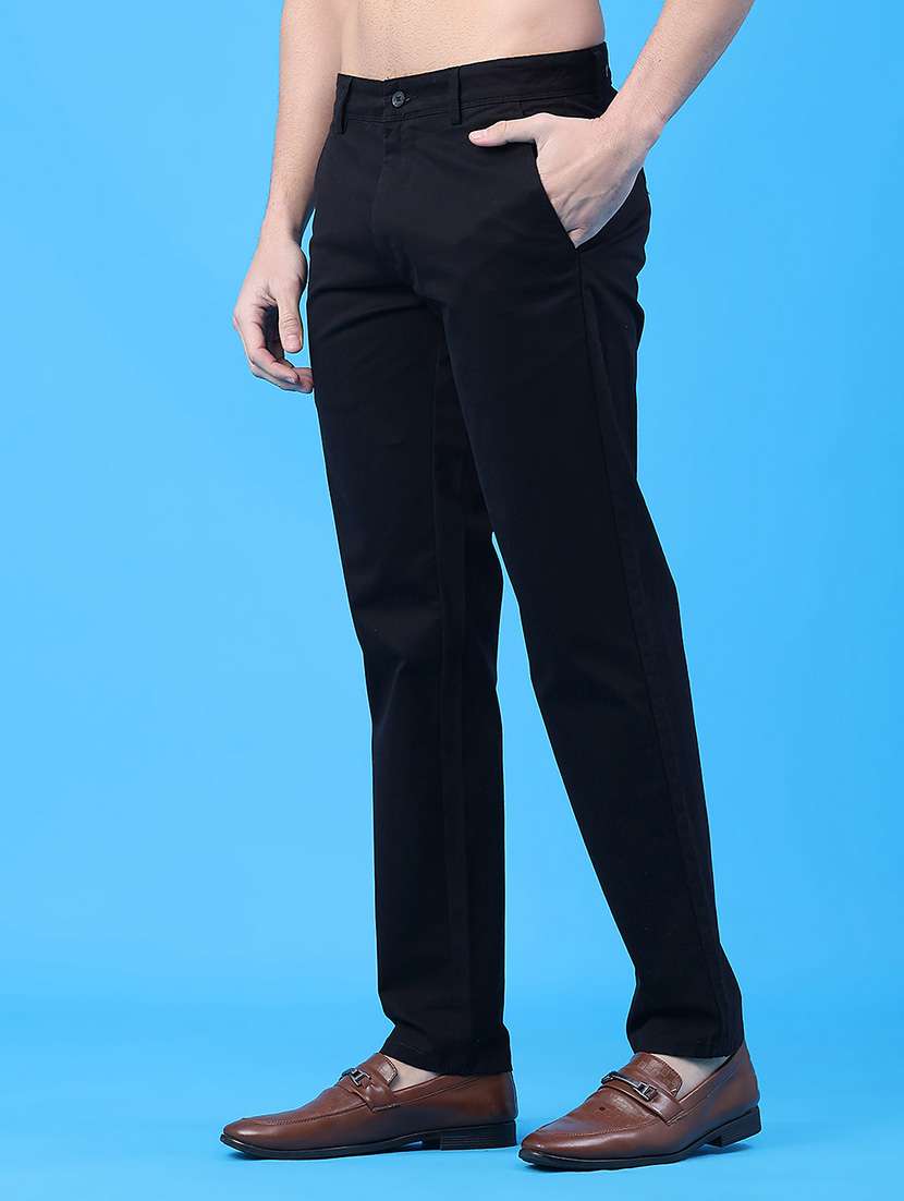 men solid mid rise chinos casual trouser - 22249858 -  Standard Image - 3