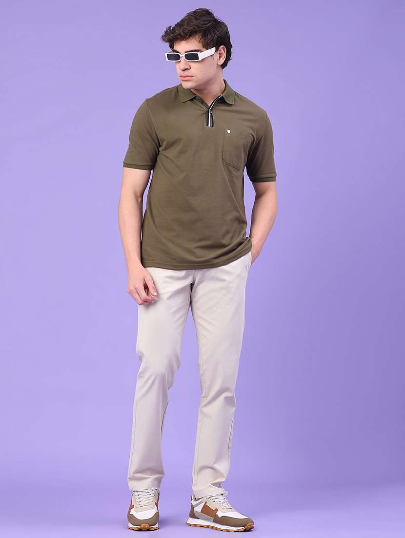 men solid mid rise chinos casual trouser - 22249859 -  Standard Image - 5
