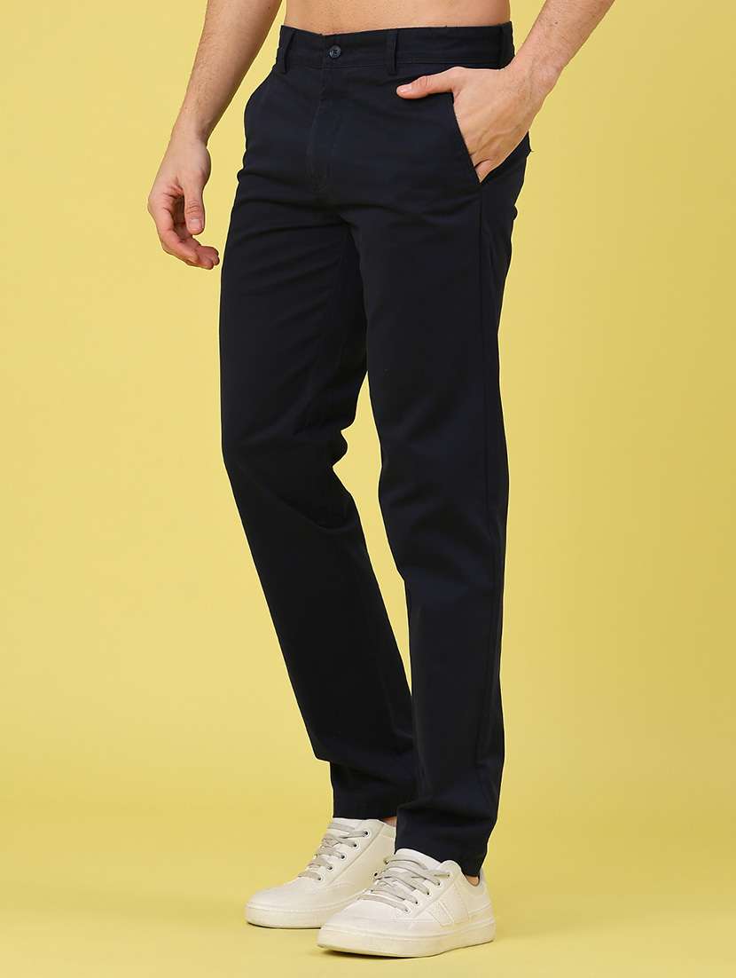 men solid mid rise chinos casual trouser - 22249861 -  Standard Image - 3