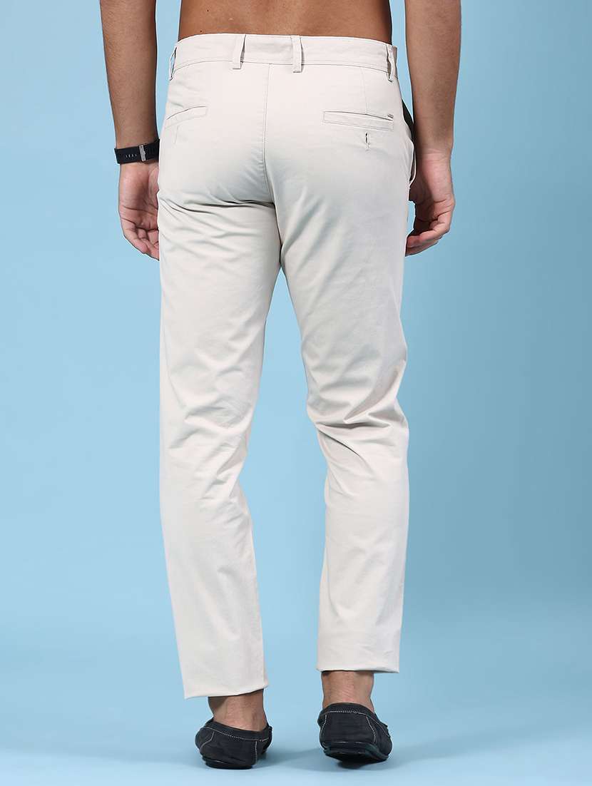 men solid mid rise chinos casual trouser - 22249903 -  Standard Image - 3