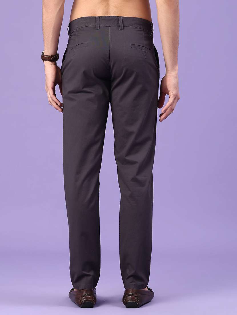 men grey cotton chinos casual trouser - 22249904 -  Standard Image - 3