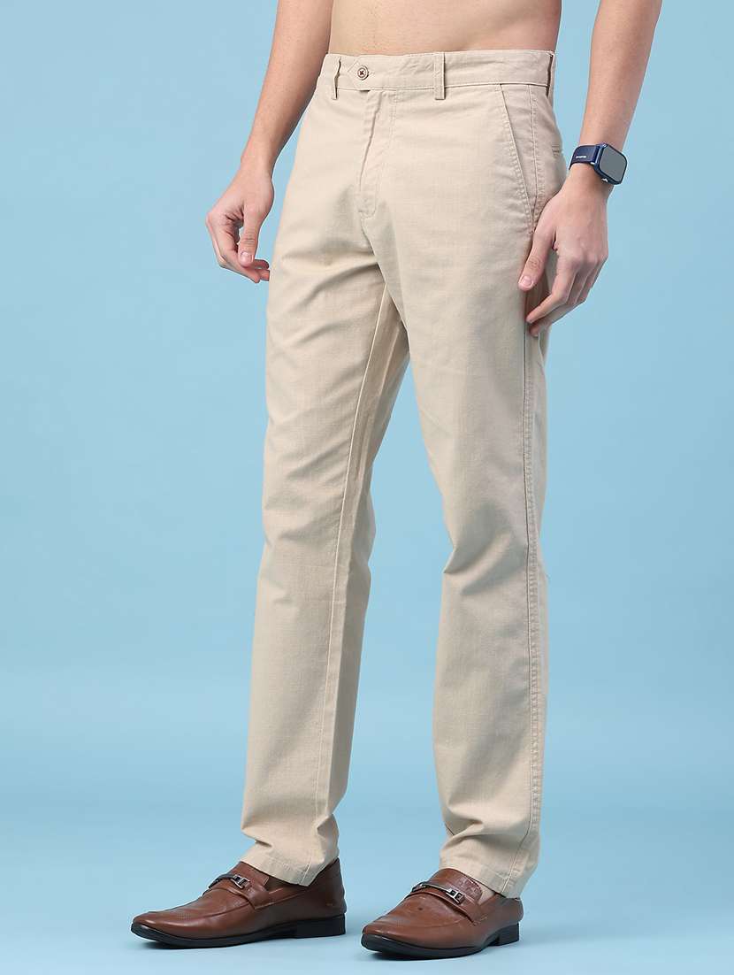 men solid mid rise chinos casual trouser - 22249905 -  Standard Image - 3