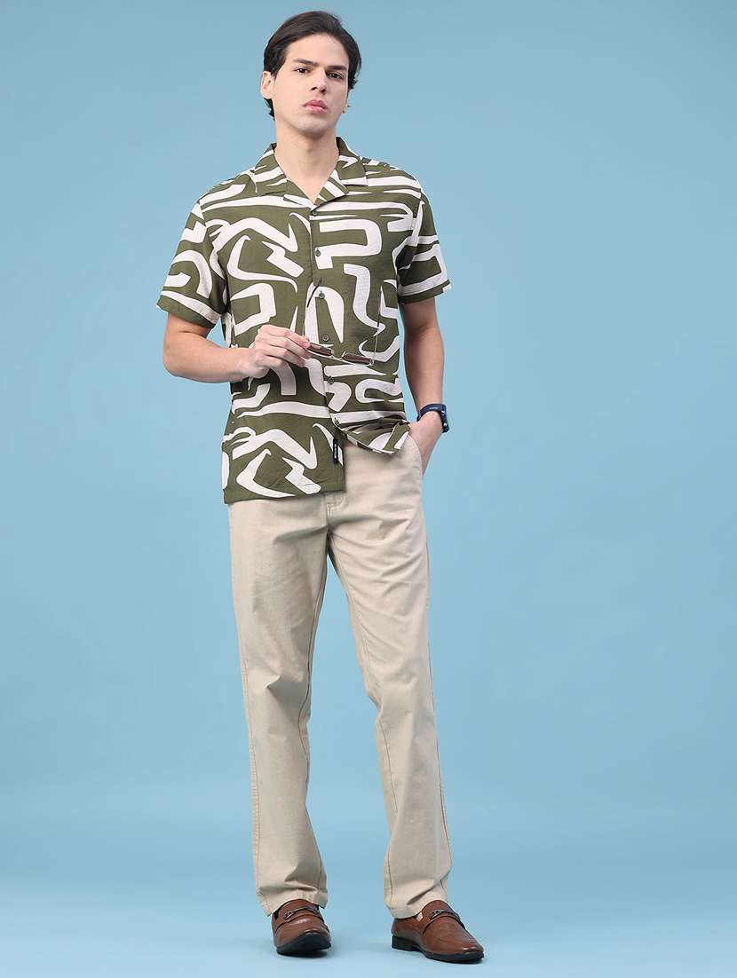 men solid mid rise chinos casual trouser - 22249905 -  Standard Image - 5