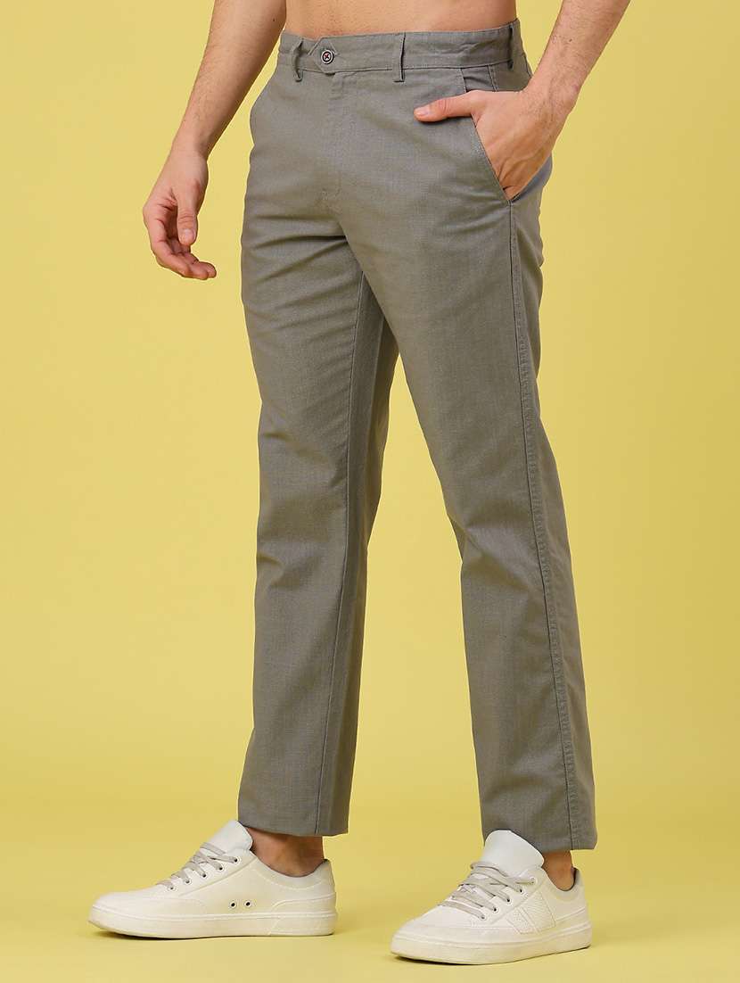 men solid mid rise chinos casual trouser - 22249907 -  Standard Image - 3