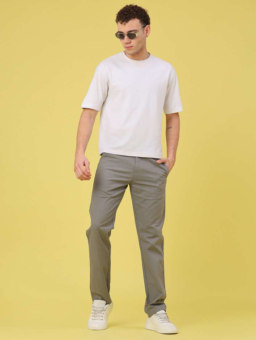 men solid mid rise chinos casual trouser - 22249907 -  Standard Image - 5