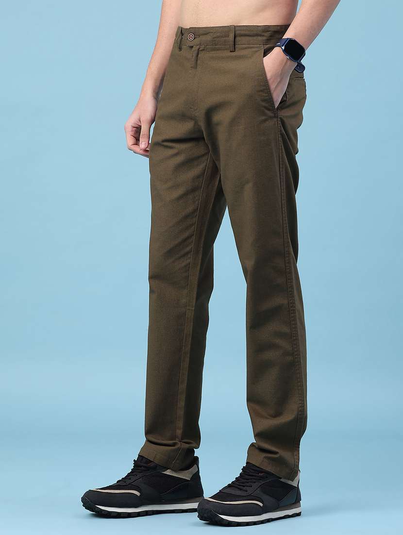 men solid mid rise chinos casual trouser - 22249908 -  Standard Image - 3