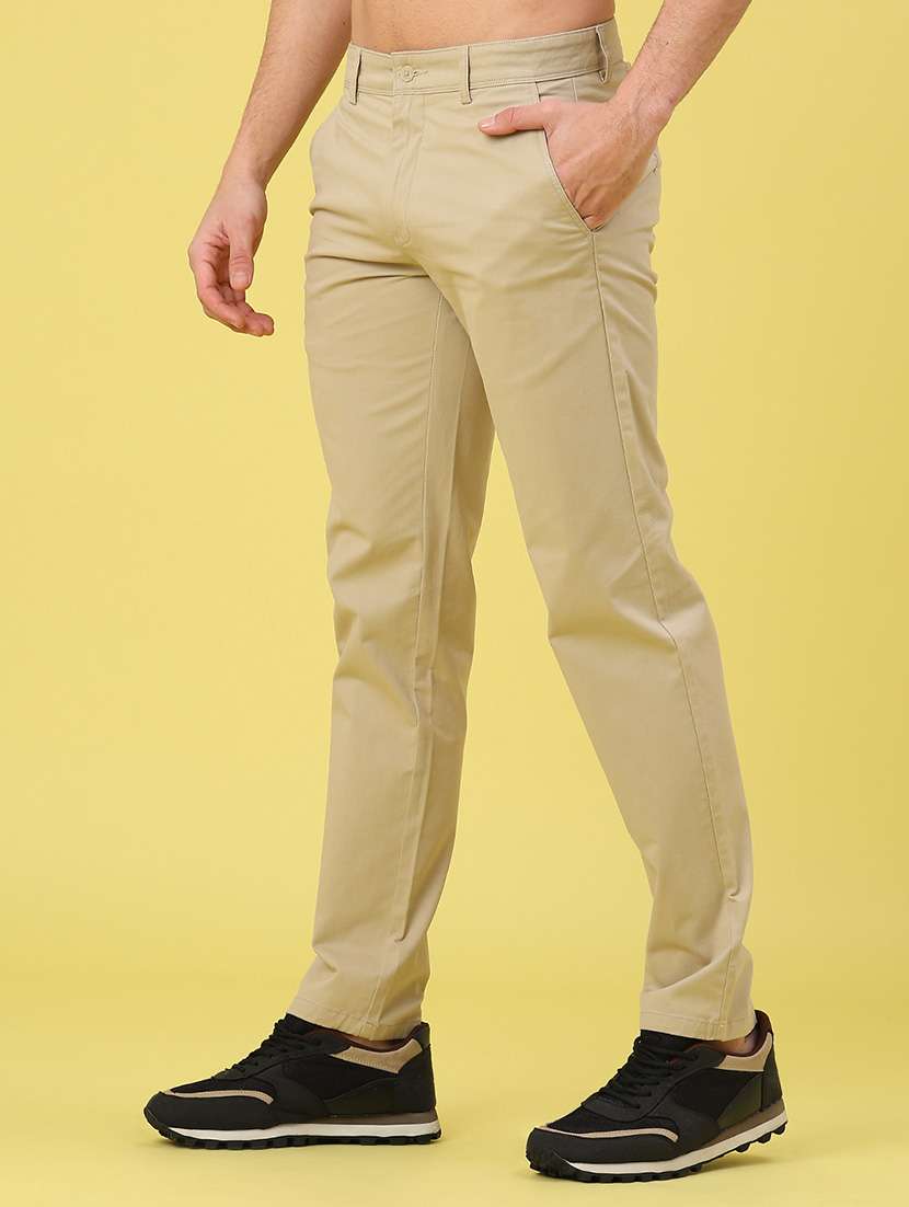 men solid mid rise chinos casual trouser - 22249909 -  Standard Image - 3