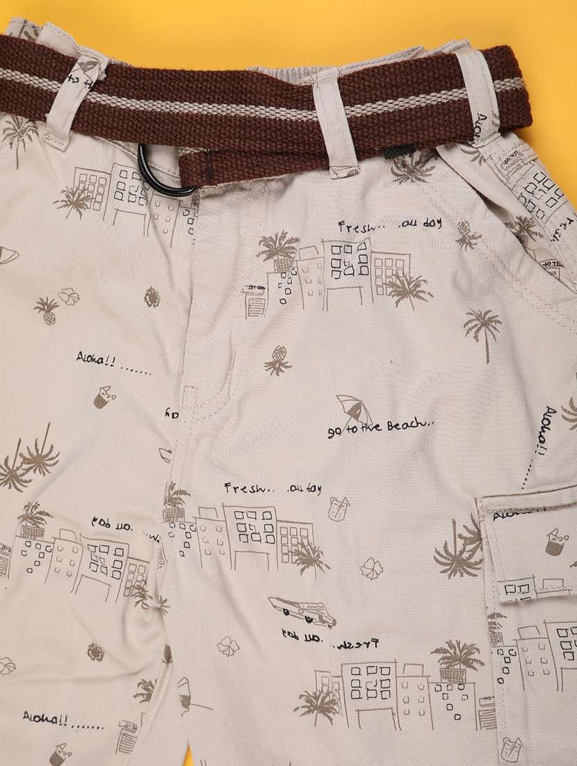 boys printed mid rise cargo shorts - 22249944 -  Standard Image - 3