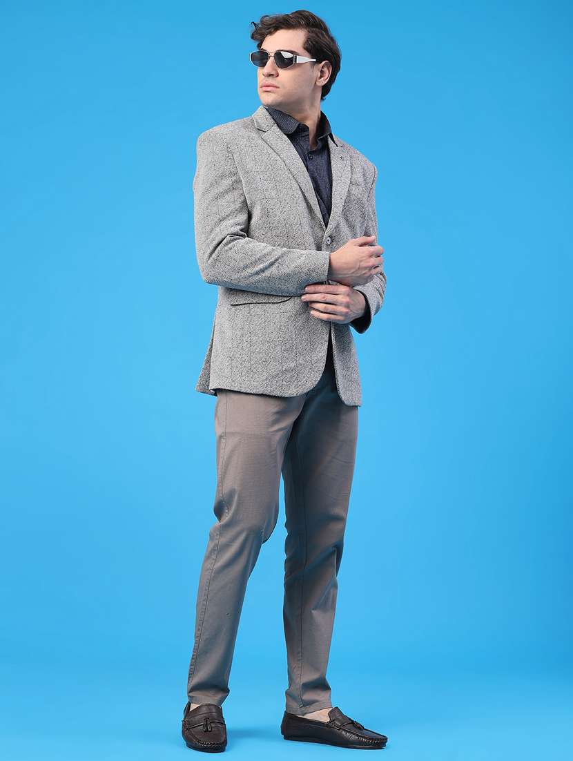 men self design lapel collar single breasted casual blazer - 22250090 -  Standard Image - 5