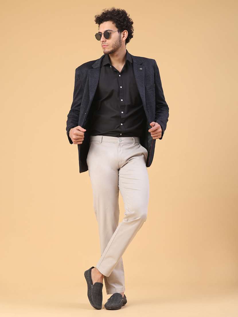 men self design lapel collar single breasted casual blazer - 22250091 -  Standard Image - 5