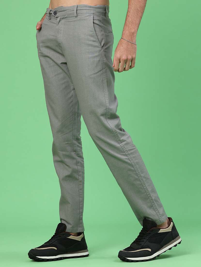 men solid mid rise chinos casual trouser - 22250106 -  Standard Image - 3