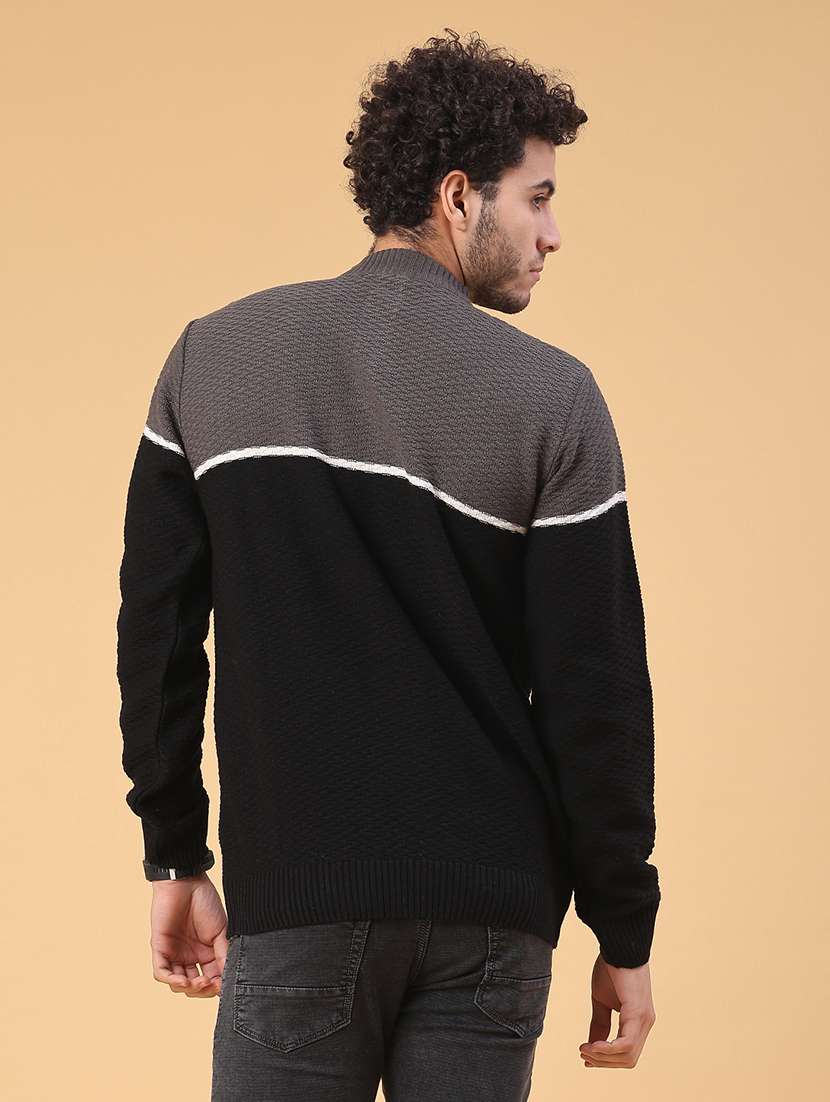 men self design long sleeve regular fit pullover  - 22250124 -  Standard Image - 3