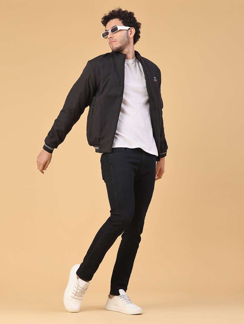 men solid long sleeve insulator bomber jacket - 22250335 -  Standard Image - 5