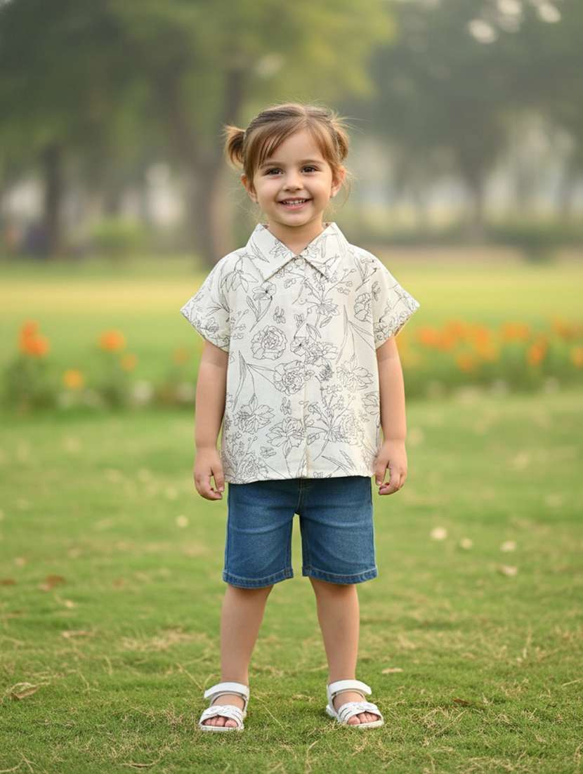 girls printed short sleeve shirt top