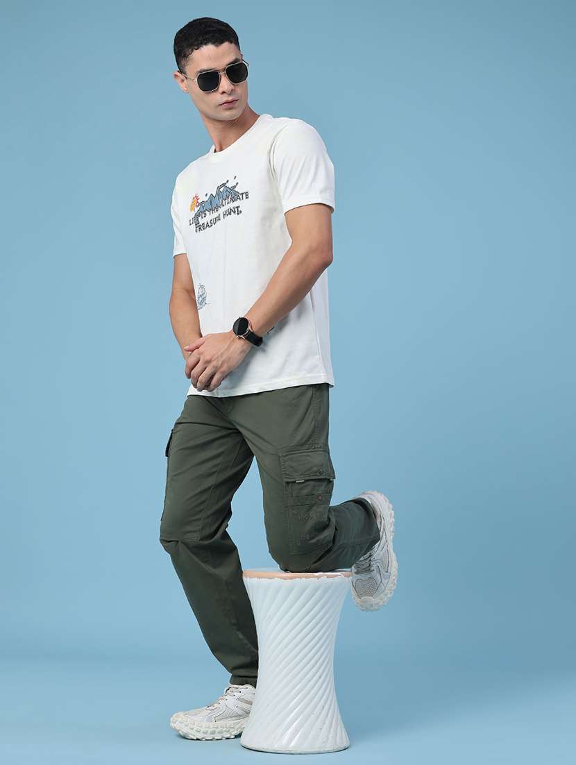 men solid mid rise regular fit cargo pant - 22250391 -  Standard Image - 5