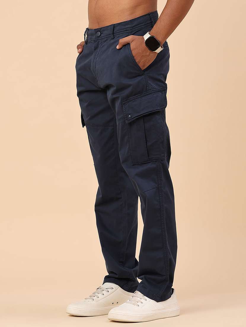 men solid mid rise regular fit cargo  - 22250392 -  Standard Image - 3