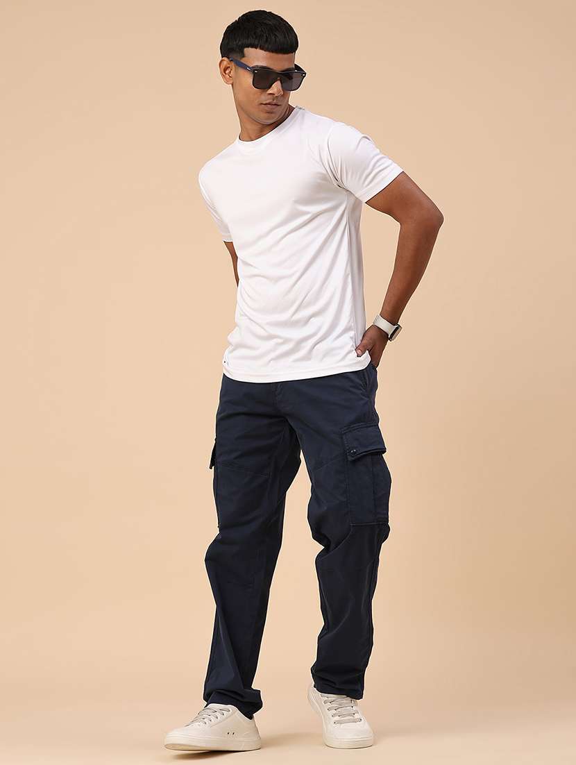 men solid mid rise regular fit cargo  - 22250392 -  Standard Image - 5