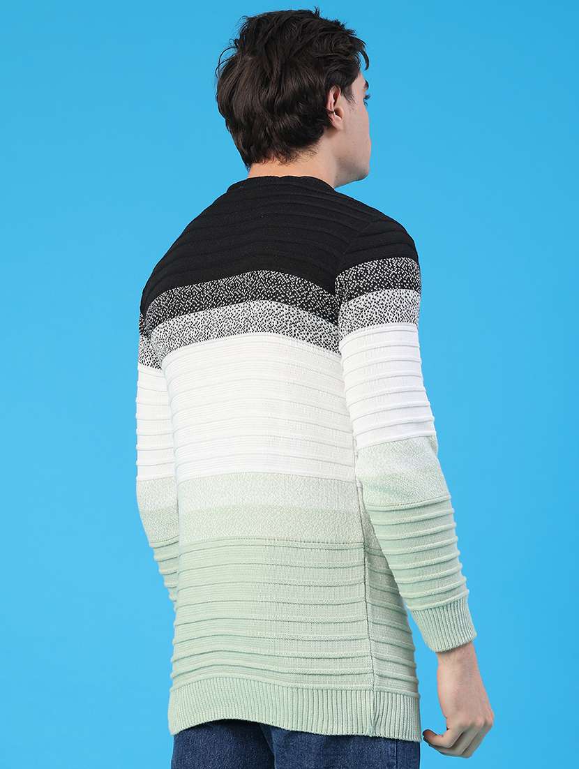 men striped long sleeve regular fit pullover  - 22250408 -  Standard Image - 3