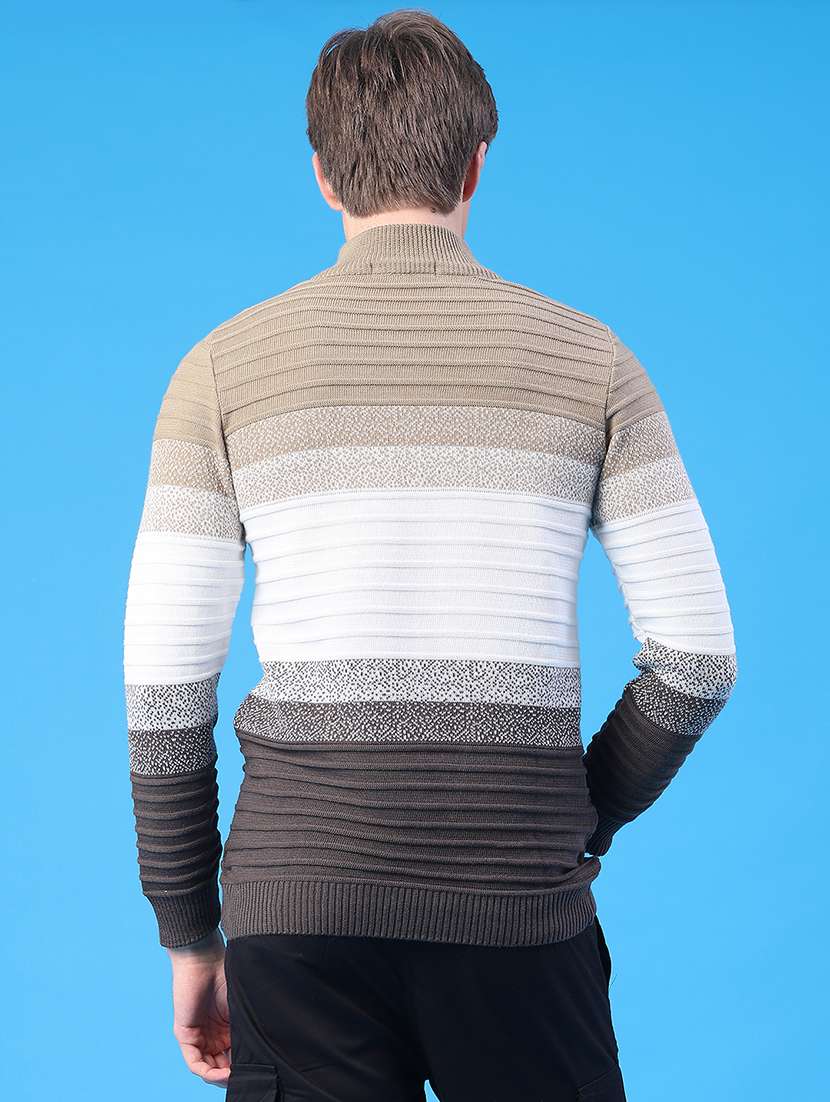 men striped long sleeve regular fit pullover  - 22250409 -  Standard Image - 3